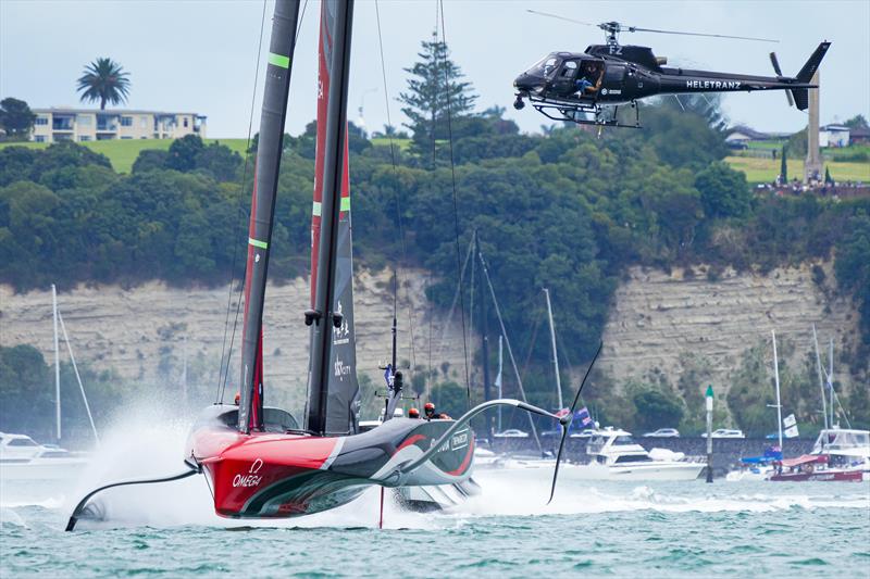 America's Cup match day 6 - helicopter following the action - photo © ACE / Studio Borlenghi