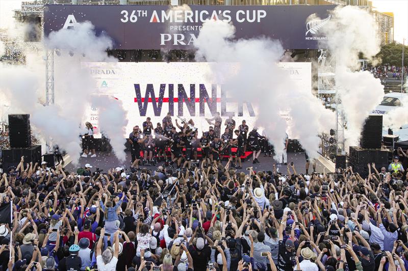 Emirates Team New Zealand win the 36th America's Cup photo copyright ACE / Studio Borlenghi taken at Royal New Zealand Yacht Squadron and featuring the AC75 class