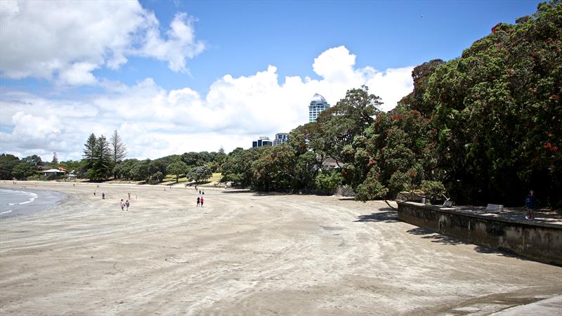 Takapuna Beach should offer plenty of free viewing space for the 36th America's Cup photo copyright Richard Gladwell taken at Takapuna Boating Club and featuring the AC75 class