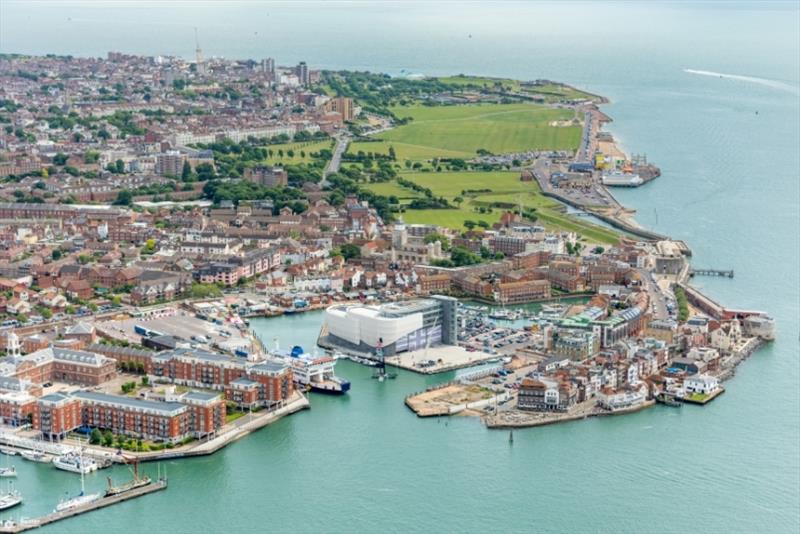 Land Rover BAR's America's Cup base in Portsmouth UK - photo © Shaun Roster