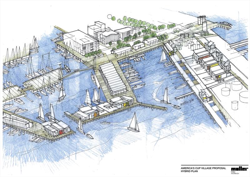Sketch plan of the Viaduct Hybrid proposal from MBIE photo copyright MBIE taken at New York Yacht Club and featuring the AC75 class