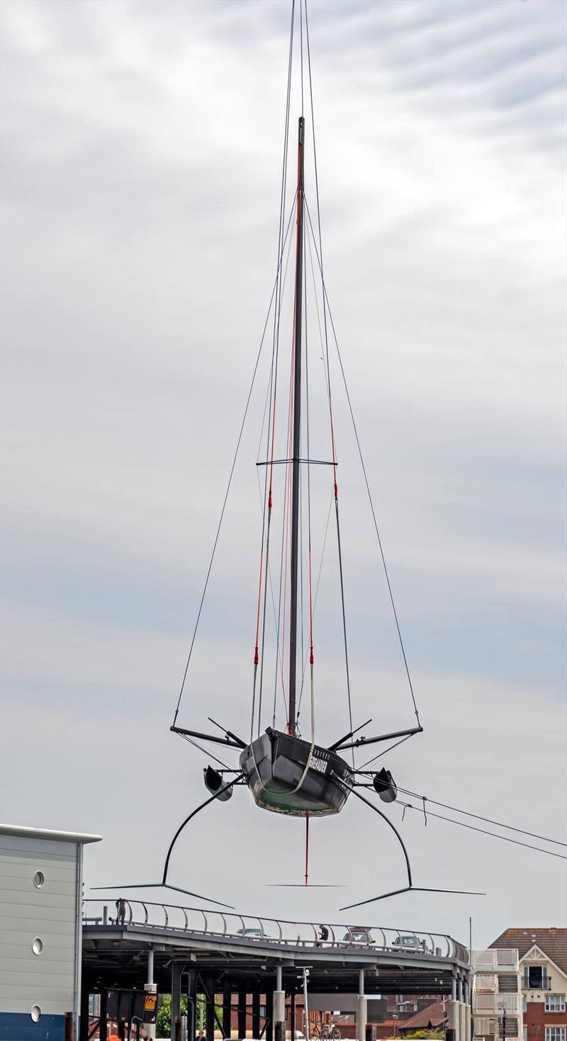 INEOS Team UK's 28ft development QUANT in Portsmouth, July 2018 photo copyright Steve A Wenham taken at Royal Yacht Squadron and featuring the AC75 class