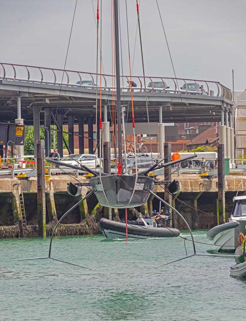 INEOS Team UK's 28ft development QUANT in Portsmouth, July 2018 photo copyright Steve A Wenham taken at Royal Yacht Squadron and featuring the AC75 class
