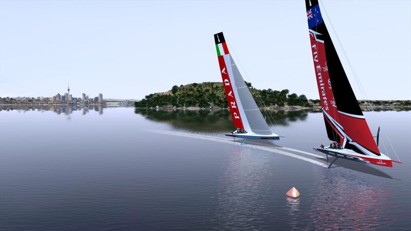 AC75 yachts racing on a course in the outer Waitemata Harbour off North Head photo copyright Emirates Team New Zealand taken at Royal New Zealand Yacht Squadron and featuring the AC75 class