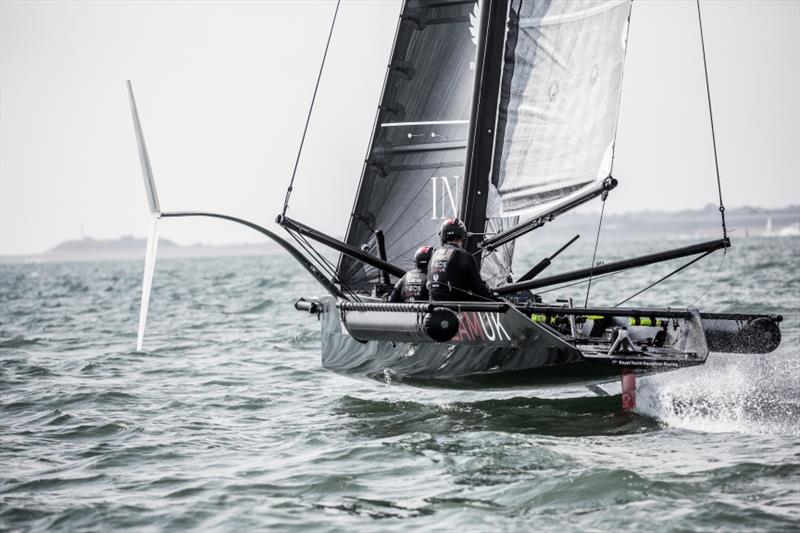 British Challenger for the America's Cup, INEOS TUK has launched its first test boat in the Solent T5 is a 28-foot foiling monohull, and has been significantly modified to match the fundamental parameters of the AC75, the class of boat that will contest t - photo © Harry KH / INEOS Team UK
