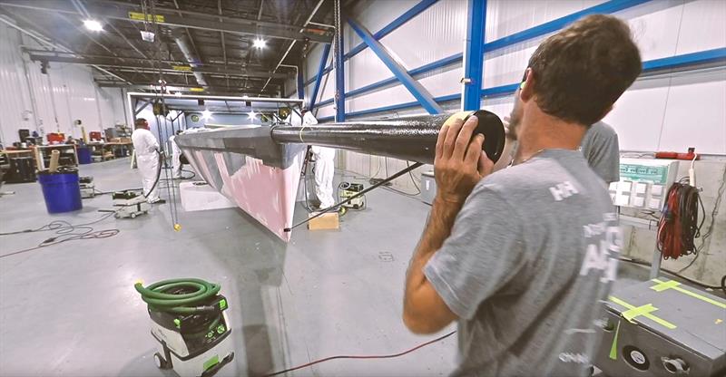 In the shed - American Magic AC75 Surrogate November 2018 photo copyright American Magic taken at New York Yacht Club and featuring the AC75 class