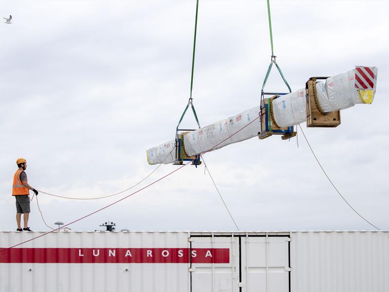 Luna Rossa's AC75 spar arrives in Cagliari, Sardinia - photo © Luna Rossa