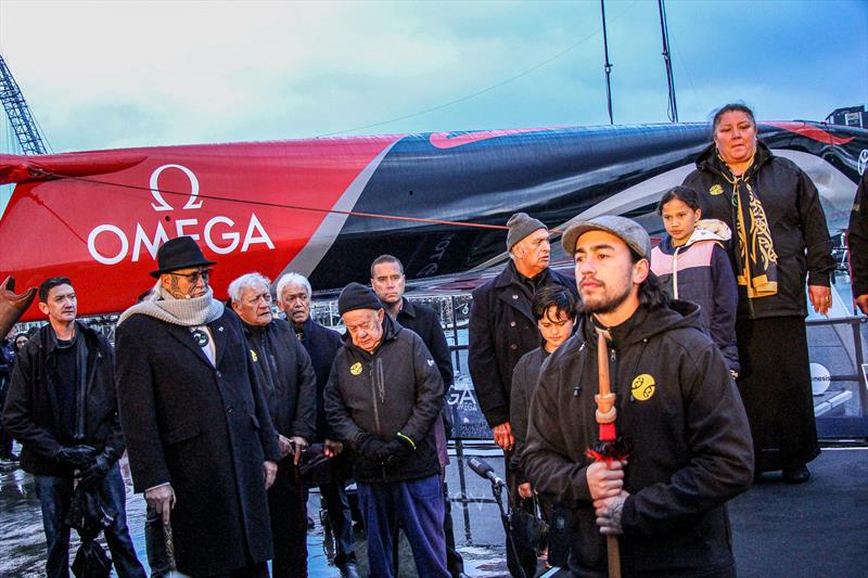 Ngati Whatua - Emirates Team New Zealand launch the world's first AC75, Auckland, September 6, photo copyright Richard Gladwell / Sail-World.com taken at Royal New Zealand Yacht Squadron and featuring the AC75 class