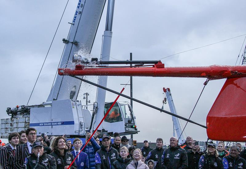 Christening - Emirates Team New Zealand launch the world's first AC75, Auckland, September 6, - photo © Richard Gladwell / Sail-World.com