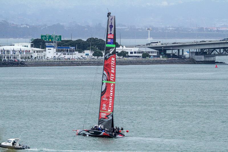 Emirates Team New Zealand - hoist mainsail - Auckland, September 11 , 2019 - photo © Richard Gladwell