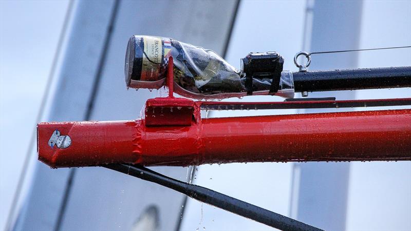 Emirates Team New Zealand launch - the bottle - complete with Go-Pro - never had a chance - Auckland, September 6 , - photo © Richard Gladwell