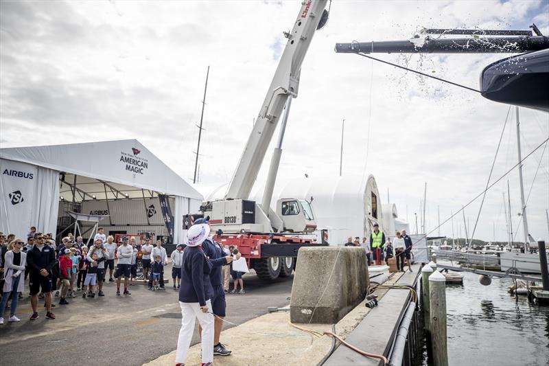 American Magic christens its first AC75 'Defiant', in front of friends and family. September 14, 2019 - photo © Will Ricketson