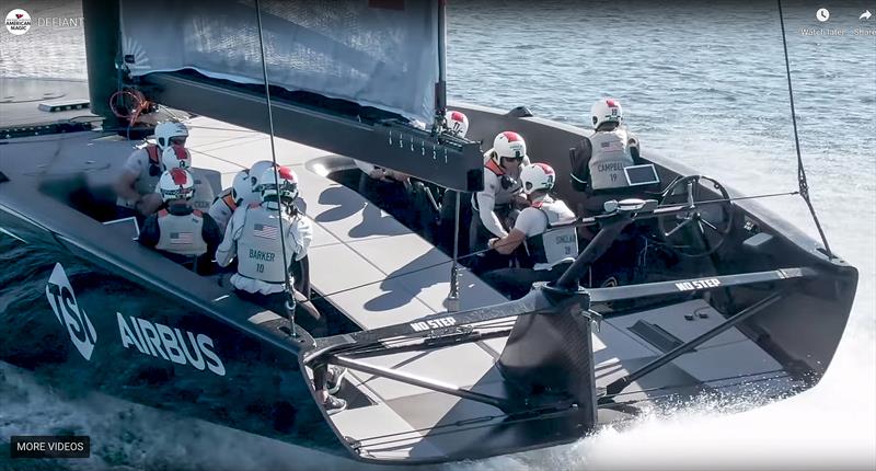 NYYC American Magic reveals her cockpit layout which has the crew in shallower trenches than Emirates Team NZ's Te Aihe - photo © NYYC American Magic