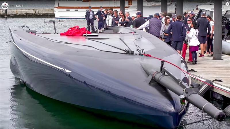 NYYC American Magic's deck layout, with rig removed, is very clean and simple - aimed at aero drag reduction photo copyright NYYC American Magic taken at New York Yacht Club and featuring the AC75 class