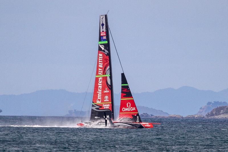 3. Emirates Team New Zealand six frames on from the splash the AC75 has flattened out nicely, the wing is clear and loss of speed appeared minimal- Waitemata Harbour - September 22, 2019 photo copyright Richard Gladwell taken at Royal New Zealand Yacht Squadron and featuring the AC75 class