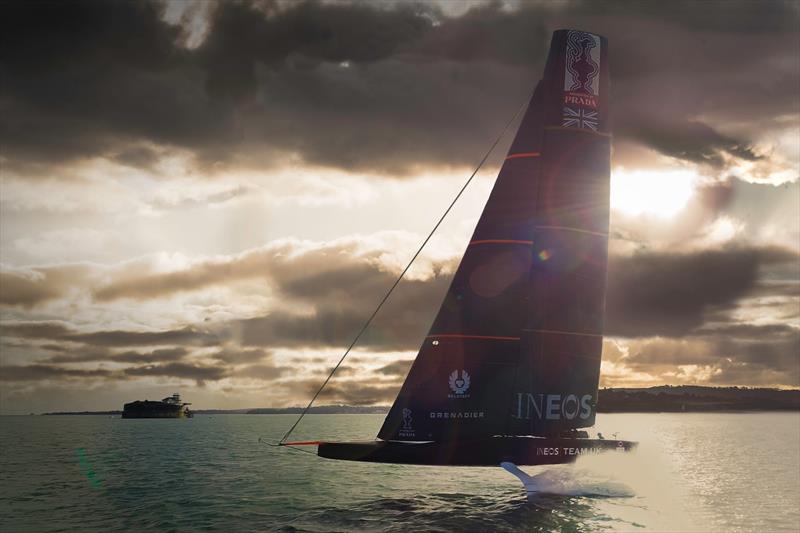INEOS Team UK has her first sail off Portsmouth - October 2019 photo copyright Harry KH / INEOS TEAM UK taken at  and featuring the AC75 class