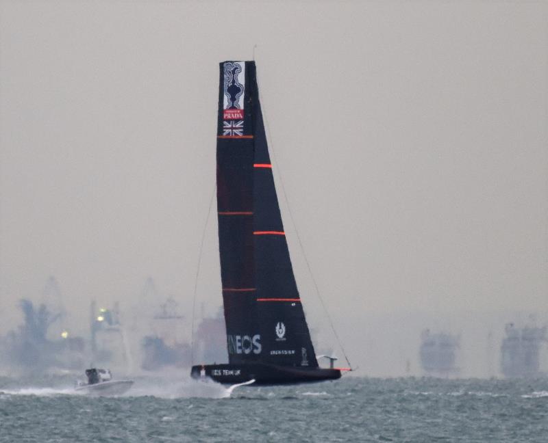 INEOS Team UK test sailing in the Solent - October 2019 photo copyright John Green taken at Gurnard Sailing Club and featuring the AC75 class