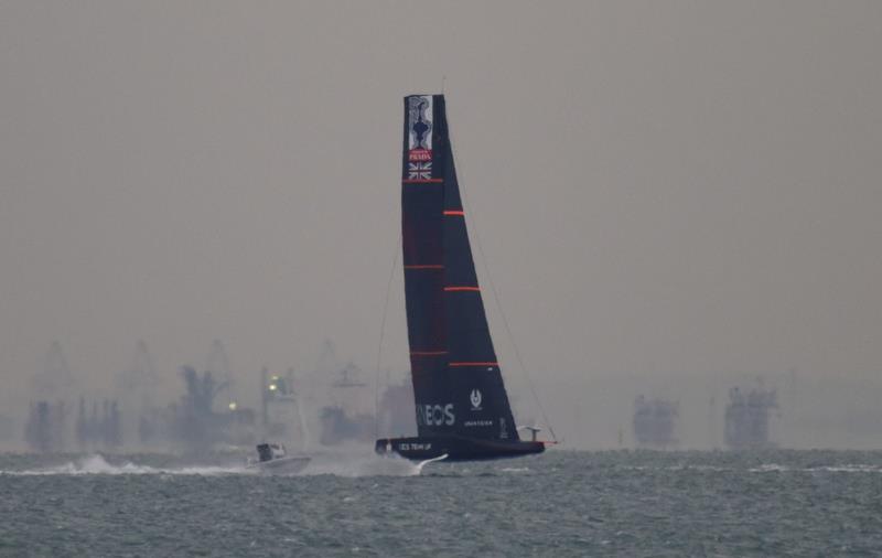 INEOS Team UK test sailing in the Solent - October 2019 photo copyright John Green taken at Gurnard Sailing Club and featuring the AC75 class