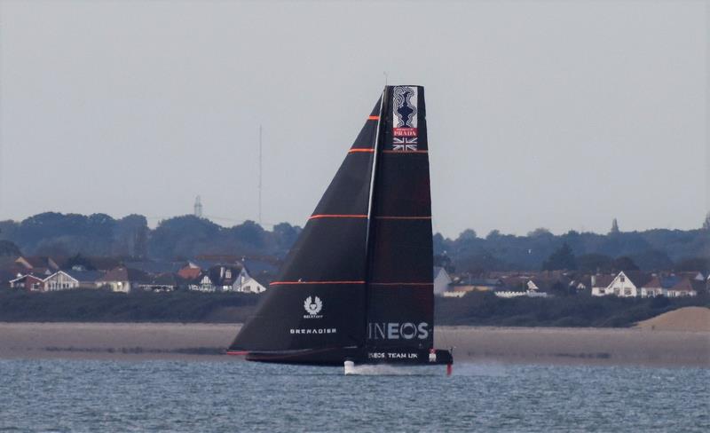 INEOS Team UK test sailing in the Solent - October 2019 photo copyright John Green taken at Gurnard Sailing Club and featuring the AC75 class