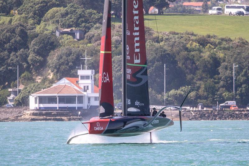 Emirates Team New Zealand's Te Aihe, Wiatemata Harbour, November 4, 2019 photo copyright Richard Gladwell, Sail-World.com / nz taken at Royal New Zealand Yacht Squadron and featuring the AC75 class