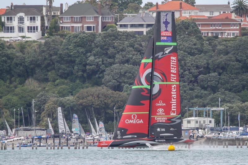 Emirates Team New Zealand gets amongst the 49ers ahead of the 2019 Hyundai World Championship - Waitemata Harbour - November 19, 2019 - photo © Richard Gladwell / Sail-World.com