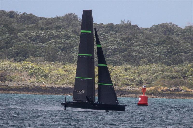 Te Kahu - first sail - Emirates Team New Zealand test AC75 - Waitemata Harbour - January 28, 2020 photo copyright Richard Gladwell / Sail-World.com taken at Royal New Zealand Yacht Squadron and featuring the AC75 class