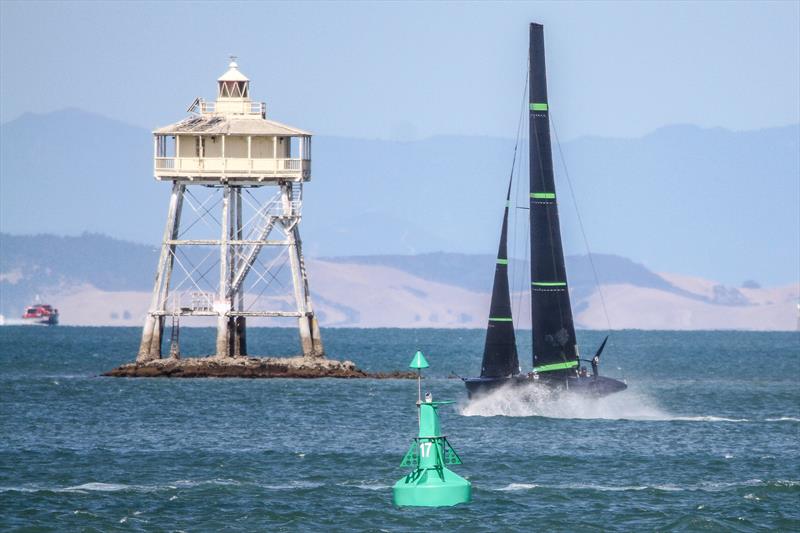 Te Kahu - Emirates Team NZ's test boat - Waitemata Harbour - February 11, 2020 photo copyright Richard Gladwell / Sail-World.com taken at Royal New Zealand Yacht Squadron and featuring the AC75 class