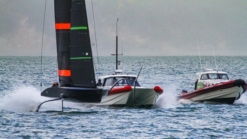 Te Kaahu - Emirates Team New Zealand's test boat - May 7, 2020 - Waitemata Harbour photo copyright Richard Gladwell / Sail-World.com taken at  and featuring the AC75 class