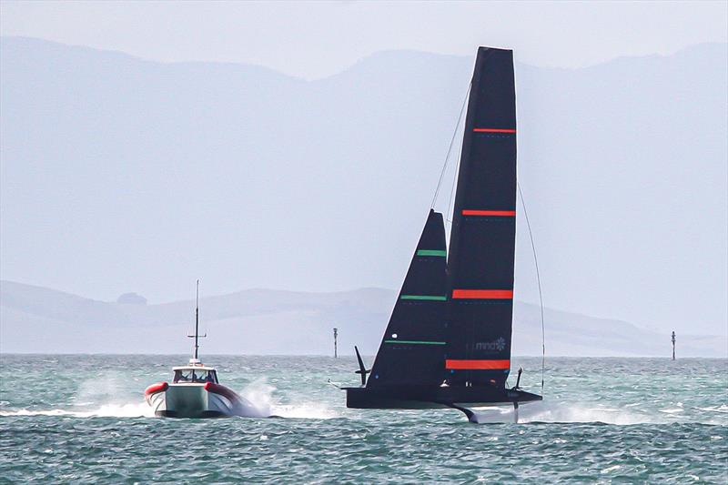 Te Kaahu - Emirates Team New Zealand's test boat - May 7, 2020 - Waitemata Harbour photo copyright Richard Gladwell / Sail-World.com taken at  and featuring the AC75 class
