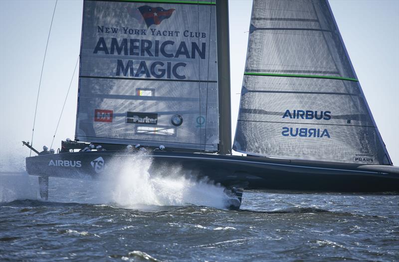 American Magic's AC75 Defiant testing operations in Pensacola, Florida photo copyright Clarke/American Magic taken at New York Yacht Club and featuring the AC75 class