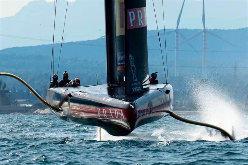 Luna Rossa Prada Pirelli training off their base in Cagliari, Sardinia - June 2020 photo copyright Carlo Borlenghi / Luna Rossa taken at Circolo della Vela Sicilia and featuring the AC75 class