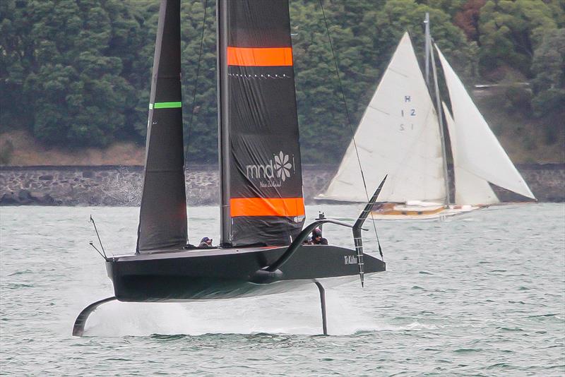 Emirates Team NZ's test boat in action on the Waitemata harbour, March 2020 photo copyright Richard Gladwell / Sail-World.com taken at Royal New Zealand Yacht Squadron and featuring the AC75 class