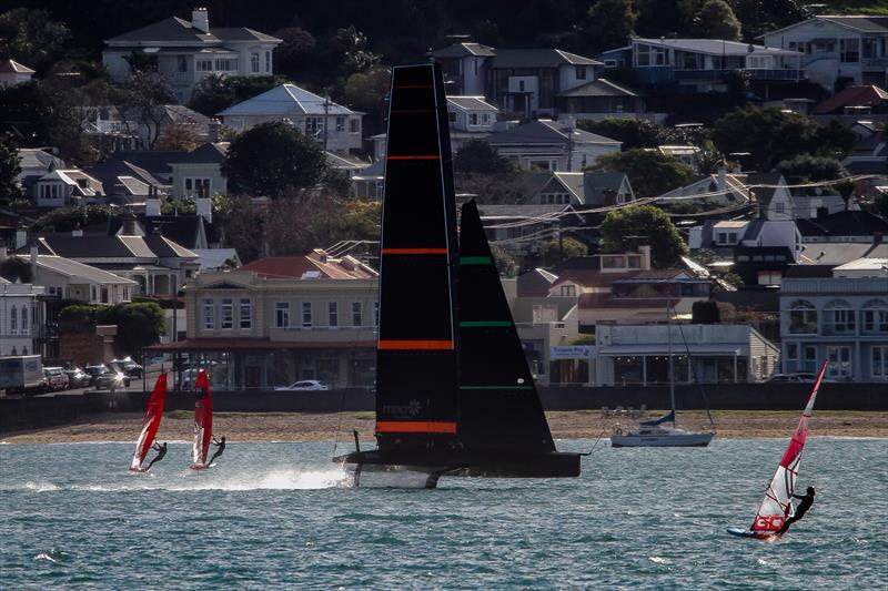 Emirates Team NZ's Test boat - Te Kahu - Waitemata Harbour, June 2020 photo copyright Richard Gladwell / Sail-World.com taken at Royal New Zealand Yacht Squadron and featuring the AC75 class