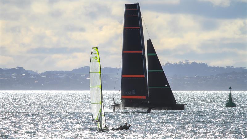 Emirates Team NZ's Test boat - Te Kahu - Waitemata Harbour, June 2020 photo copyright Richard Gladwell / Sail-World.com taken at Royal New Zealand Yacht Squadron and featuring the AC75 class