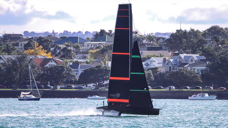 Emirates Team NZ's Test boat - Te Kahu - Waitemata Harbour, June 2020 photo copyright Richard Gladwell / Sail-World.com taken at Royal New Zealand Yacht Squadron and featuring the AC75 class