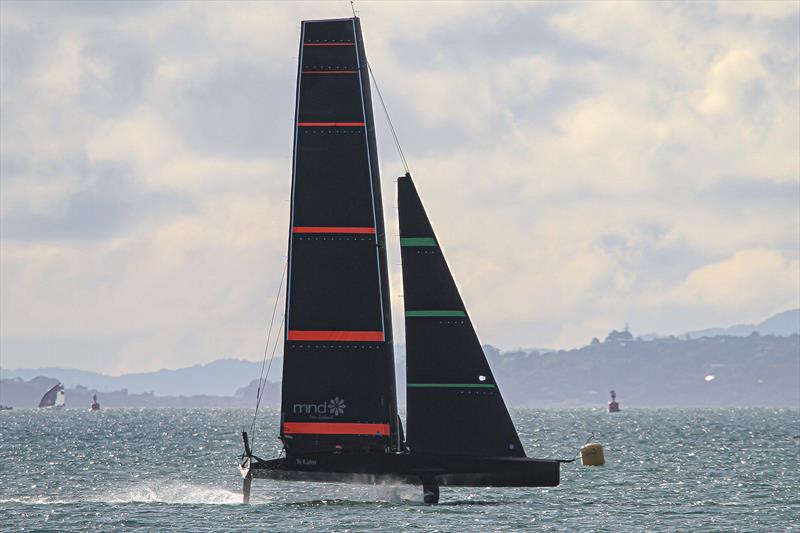 Emirates Team NZ's Test boat - Te Kahu - Waitemata Harbour, June 2020 photo copyright Richard Gladwell / Sail-World.com taken at Royal New Zealand Yacht Squadron and featuring the AC75 class