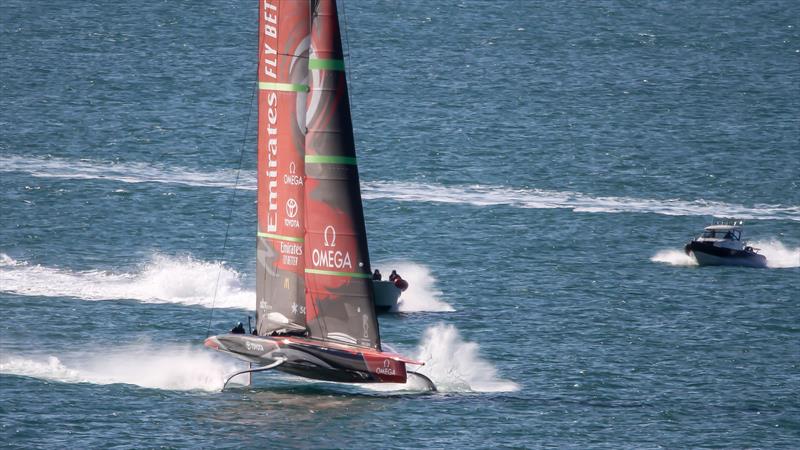 Emirates Team New Zealand's AC75, Te Aihe gets sailing again in Auckland - June 30, 2020 photo copyright Richard Gladwell / Sail-World.com taken at Royal New Zealand Yacht Squadron and featuring the AC75 class