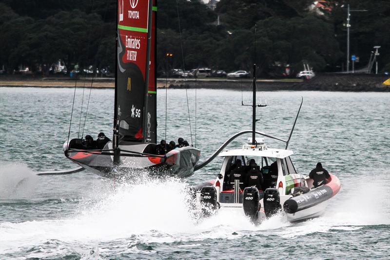 Emirates Team NZ' s AC75 Te Aihe - Auckland - July 1, 2020 photo copyright Richard Gladwell / Sail-World.com taken at Royal New Zealand Yacht Squadron and featuring the AC75 class