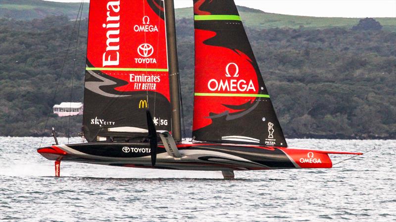 Emirates Team NZ' s AC75 Te Aihe - Auckland - July 1, 2020 photo copyright Richard Gladwell / Sail-World.com taken at Royal New Zealand Yacht Squadron and featuring the AC75 class