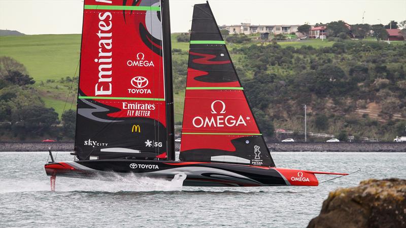 Emirates Team NZ' s AC75 Te Aihe - Auckland - July 1, 2020 photo copyright Richard Gladwell / Sail-World.com taken at Royal New Zealand Yacht Squadron and featuring the AC75 class