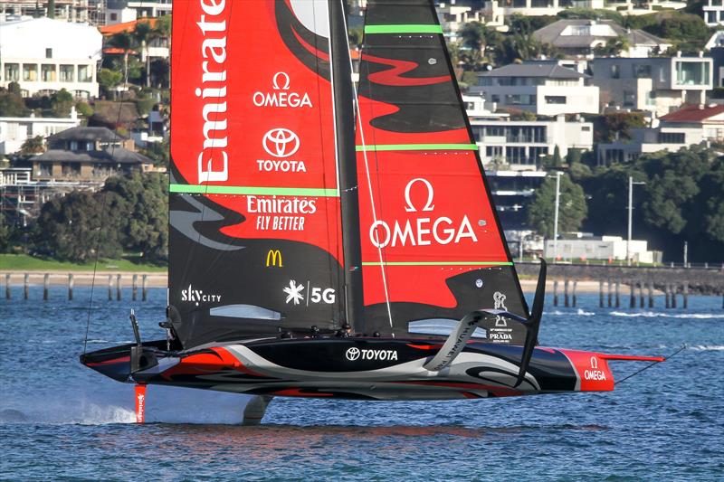 Te Aihe  - AC75 - Emirates Team New Zealand, July 12, Waitemata Harbour, Auckland, New Zealand photo copyright Richard Gladwell / Sail-World.com taken at Royal New Zealand Yacht Squadron and featuring the AC75 class