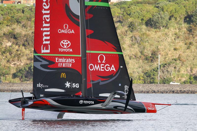 Te Aihe - AC75 - Emirates Team New Zealand - July 13, 2020 - Waitemata Harbour, Auckland, New Zealand photo copyright Richard Gladwell / Sail-World.com taken at Royal New Zealand Yacht Squadron and featuring the AC75 class