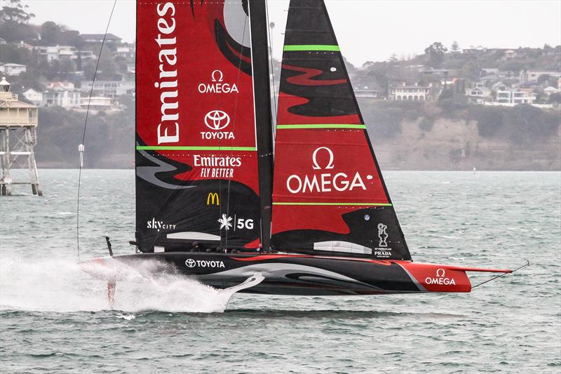 Te Aihe - AC75 - Emirates Team New Zealand - July 15, 2020 - Waitemata Harbour, Auckland, New Zealand photo copyright Richard Gladwell / Sail-World.com taken at Royal New Zealand Yacht Squadron and featuring the AC75 class