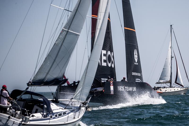 INEOS Team UK training on the Solent - July 2020 photo copyright Cameron Gregory taken at Royal Yacht Squadron and featuring the AC75 class