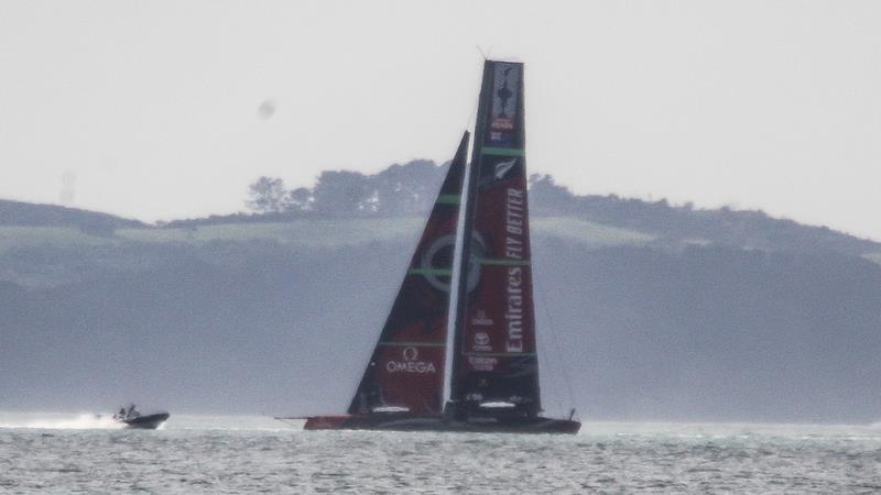 Te Aihe - Study shot - AC75 practice Hauraki Gulf - August 13, 2020 - 36th America's Cup photo copyright Richard Gladwell / Sail-World.com taken at Royal New Zealand Yacht Squadron and featuring the AC75 class