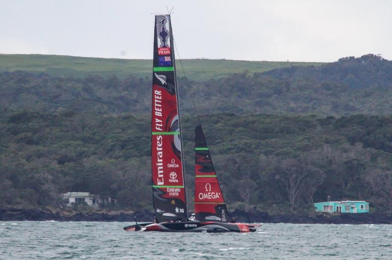 Te Aihe - AC75 - Emirates Team New Zealand - August 14, 2020 , Waitemata Harbour, Auckland, New Zealand photo copyright Richard Gladwell / Sail-World.com taken at Royal New Zealand Yacht Squadron and featuring the AC75 class