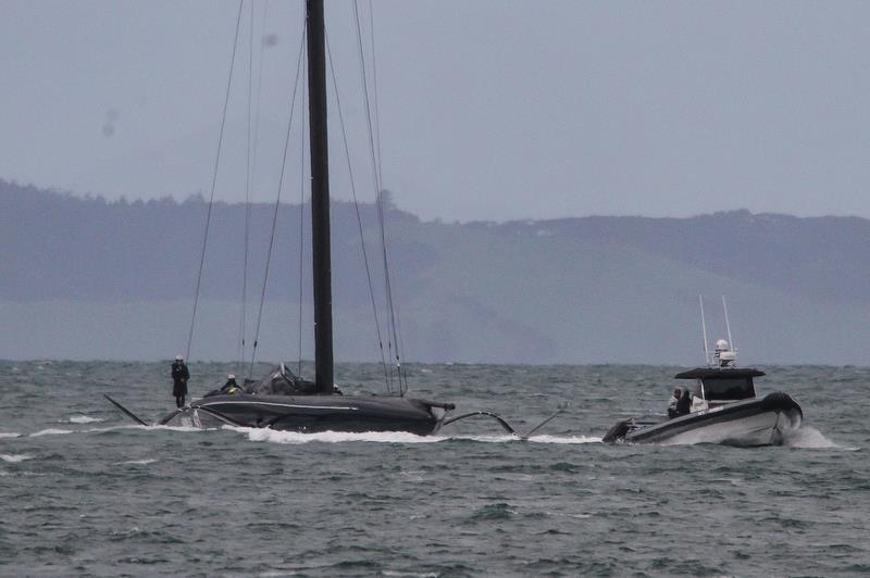 Defiant - AC75 - New York YC - August 14, 2020 , Waitemata Harbour, Auckland, New Zealand photo copyright Richard Gladwell / Sail-World.com taken at Royal New Zealand Yacht Squadron and featuring the AC75 class