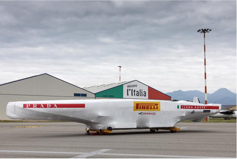 Luna Rossa Prada Pirelli's second AC75 departs for Auckland - October 2020 photo copyright Carlo Borlenghi / Luna Rossa taken at Circolo della Vela Sicilia and featuring the AC75 class