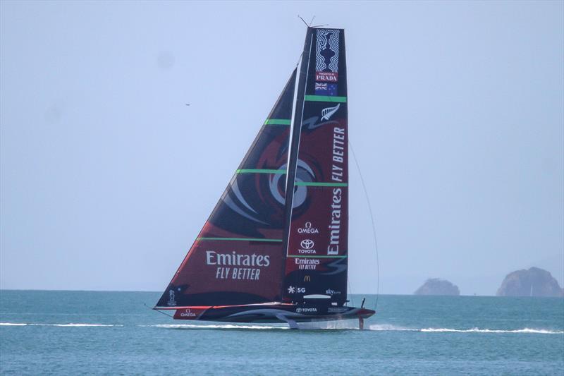 Te Aihe, Emirates Team New Zealand - October 05, 2020 - Hauraki Gulf - America's Cup 36 photo copyright Richard Gladwell / Sail-World.com taken at Royal New Zealand Yacht Squadron and featuring the AC75 class