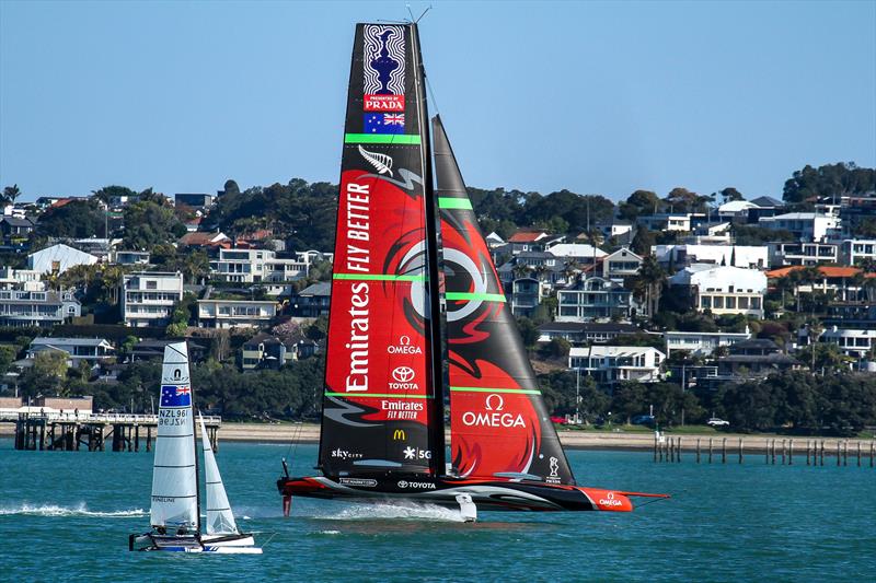 Te Aihe, Emirates Team New Zealand - October 05, 2020 - Waitemata Harbour - America's Cup 36 photo copyright Richard Gladwell / Sail-World.com taken at Royal New Zealand Yacht Squadron and featuring the AC75 class